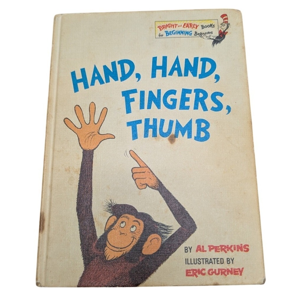 1969 Hand Hand Fingers Thumb Al Perkins Bright Early Books Dr Seuss Vintage